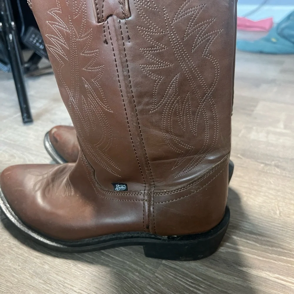 Justin Leather Boots- 10‎